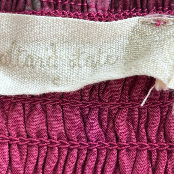 Altar'd State Burgundy Floral Baby Doll Mini Dress with Smocking size small - Picture 6 of 10